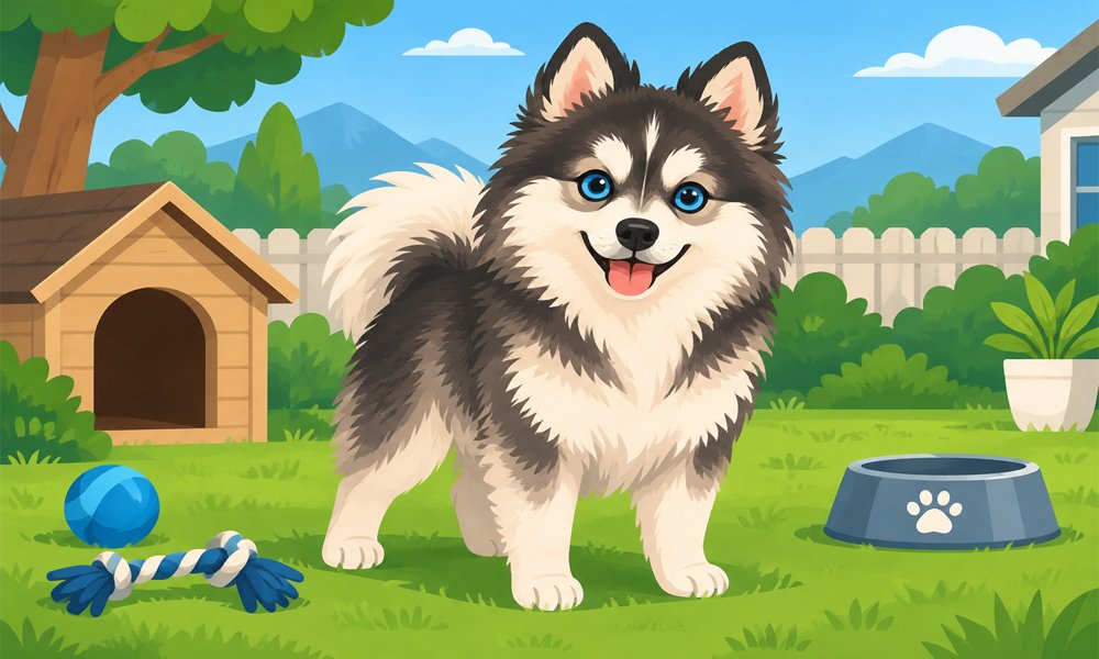 Pomerusky: The Fluffy Designer Dog With Husky Looks and Loving Nature