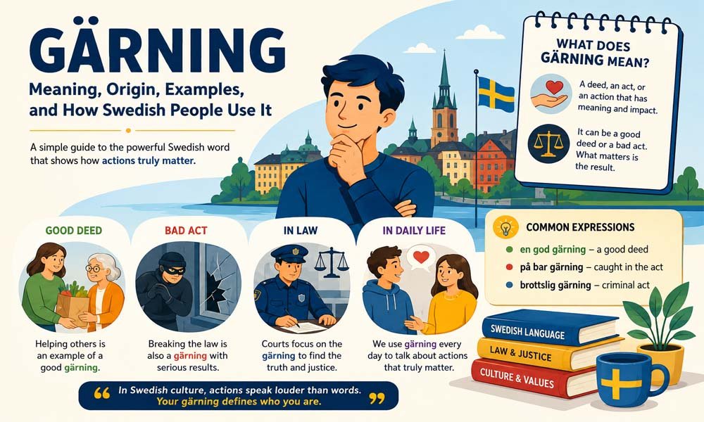 Gärning: Meaning, Origin, Examples, and How Swedish People Use It